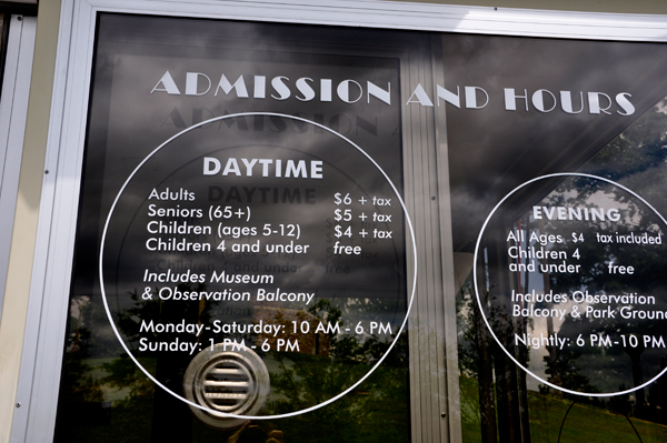 admission hours and prices